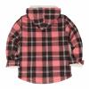 ThCreasa Little Kids Girls Hooded Flannel Jacket Sherpa Lined Zip Up Buffalo Plaid Flannel Shacket Coat Winter Shirt Jackets Pink XL 14 view 2