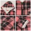 ThCreasa Little Kids Girls Hooded Flannel Jacket Sherpa Lined Zip Up Buffalo Plaid Flannel Shacket Coat Winter Shirt Jackets Pink XL 14 view 4
