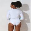 ATTRACO Swim Shirt Women Sun Protection Rash Guard Shirt Printed Surfing Shirt Top M Floral White view 3