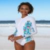 ATTRACO Swim Shirt Women Sun Protection Rash Guard Shirt Printed Surfing Shirt Top M Floral White view 4