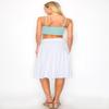 Forestyle 2325 Women's Solid Flared Lightweight High Waist Pull On Closure Stretchy A-Line Foldable Midi Skirt White M view 3
