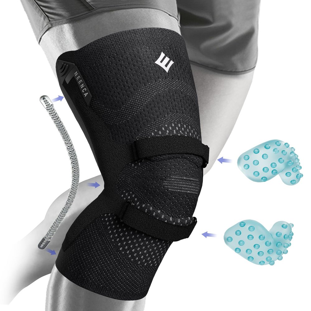 NEENCA Knee Brace for Knee Pain, Compression Knee Support with Patella Tendon Strap & Gel Pads, Side Stabilizers. Knee Sleeve for Meniscus Tear, ACL, PCL, Arthritis, Joint Pain Relief, Runner, Workout