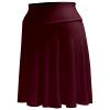 Forestyle 2325 Women's Solid Flared Lightweight High Waist Pull On Closure Stretchy A-Line Foldable Midi Skirt Wine M view 4