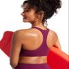 CRZ YOGA Womens Racerback Bikini Tops Scoop Neck Bathing Suit Swimsuit Padded Swim Sport Bra Fuchsia Large view 4