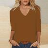 3/4 Length Sleeve Womens Tops Womens V Neck Tops Women's Tops 3/4 Sleeve Fall Clothes for Women 2025 Blusas Manga 3/4 para Mujer view 2