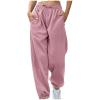 Baggy Sweatpants Wide Leg Sweatpants Women Fall Fashion Joggers Lounge Pants Fleece Lined Casual Winter Dark Pink view 1