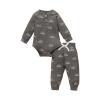 7 Clothes Sunprint Stripe Pantsuit for 0 to 18 Months Baby Outfit boy (Dark Gray, 6-9 Months)