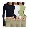 Womens Fashion Y2K Tops, Long Sleeve Crew Neck Crop Tops for Women,Basic Casual Slim Fit Teen Girl Clothes Outdoor view 1