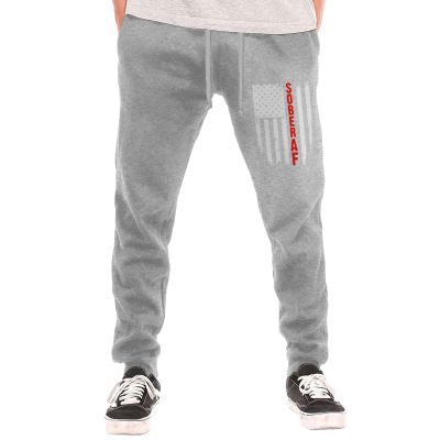 Wqtjkmdd Sober Af Flag Sweatpants Men's Cotton S-Pants Gray