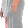 Wqtjkmdd Sober Af Flag Sweatpants Men's Cotton S-Pants Gray view 2