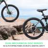 Ecarpat Full Dual Suspension 26 Inch Mountain Bike, 21-Speed Disc Brake, Front Fork Rear Shock Absorber Carbon Steel Frame Mountain Bike, Mens Womens Trail Commuter City Bicycles view 2