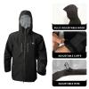 8 Fans Men's Hooded Jacket - 20000mm Waterproof Coats for Men Outdoor Work Hiking with Pockets, Windproof Fishing Jacket (US, Alpha, 3X-Large, Regular, Regular, Black) view 2