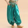 JEATHA Kids Girls Belly Dance Harem Pants Tribal Arabic Princess Halloween Satin Trousers Palazzo Pants B Peacock Blue 11-12 Years view 2