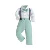 Boys Spring Fall Long Sleeves Shirt Back Pants Two PC Gentleman Dress Suit Little Girl (Mint Green, 12-18 Months) view 1