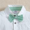 Boys Spring Fall Long Sleeves Shirt Back Pants Two PC Gentleman Dress Suit Little Girl (Mint Green, 12-18 Months) view 4
