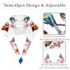 2 Pieces Scrub Caps Women Scrub Caps Women Ponytail Surgical Bouffant Caps for Women for Hospital Birds Branch Flowers Multicoloured view 3