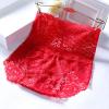 Sexy Underwear for Women Plus Size Women's Brief Underwear Floral Lace Boyshort Panties High Waist CheekyPanty (Red, M) view 2