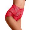 Sexy Underwear for Women Plus Size Women's Brief Underwear Floral Lace Boyshort Panties High Waist CheekyPanty (Red, M) view 3