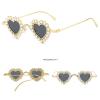helena Women Love Heart Sunglasses,Metal Frame UV400 Protection Lens Heart Shaped Sunglasses for Ladies S68 (C1) view 2