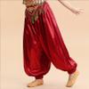 JEATHA Kids Girls Belly Dance Harem Pants Tribal Arabic Princess Halloween Satin Trousers Palazzo Pants B Burgundy 9-10 Years view 3