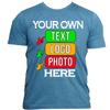 Custom T-Shirts for Men and Women Design Your Own Personalized Shirt with Text Image Logo Customizable Front and Back Print Soft Cotton Tee Heather Deep Teal view 1