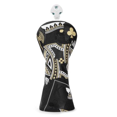 BAIRBRE Golf Head Covers,Black Poker Diamond King 3 Wood Headcover Golf Driver Cover Fariway Wood Headcover Hybrid Head Covers Golf Club Covers for Most Brand (for Hybrid)