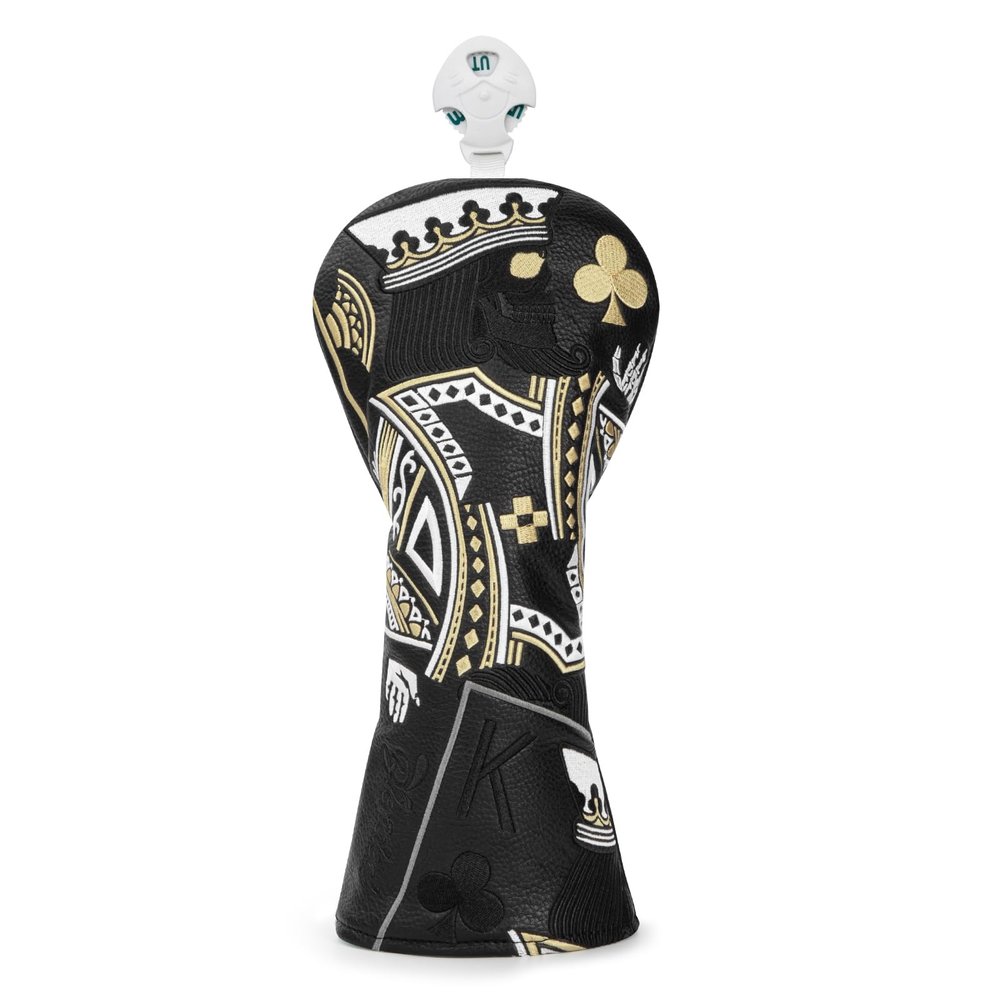 BAIRBRE Golf Head Covers,Black Poker Diamond King 3 Wood Headcover Golf Driver Cover Fariway Wood Headcover Hybrid Head Covers Golf Club Covers for Most Brand (for Hybrid)