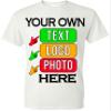 Custom T-Shirts for Men and Women Design Your Own Personalized Shirt with Text Image Logo Customizable Front and Back Print Soft Cotton Tee White view 1