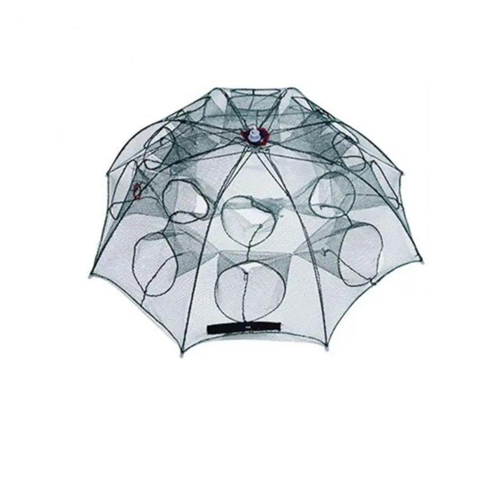 HDNSAUD Mesh Fishing Cage Fishing Trap Nets Portable Nylon Mesh Crab Net Shrimp Cage Folding Fish Trap Fishing Net Fishing(Sixteen Hole Cloth)