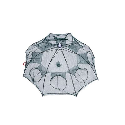 HDNSAUD Mesh Fishing Cage Fishing Trap Nets Portable Nylon Mesh Crab Net Shrimp Cage Folding Fish Trap Fishing Net Fishing(Eight Hole Plastic)