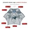 HDNSAUD Mesh Fishing Cage Fishing Trap Nets Portable Nylon Mesh Crab Net Shrimp Cage Folding Fish Trap Fishing Net Fishing(Eight Hole Plastic) view 3