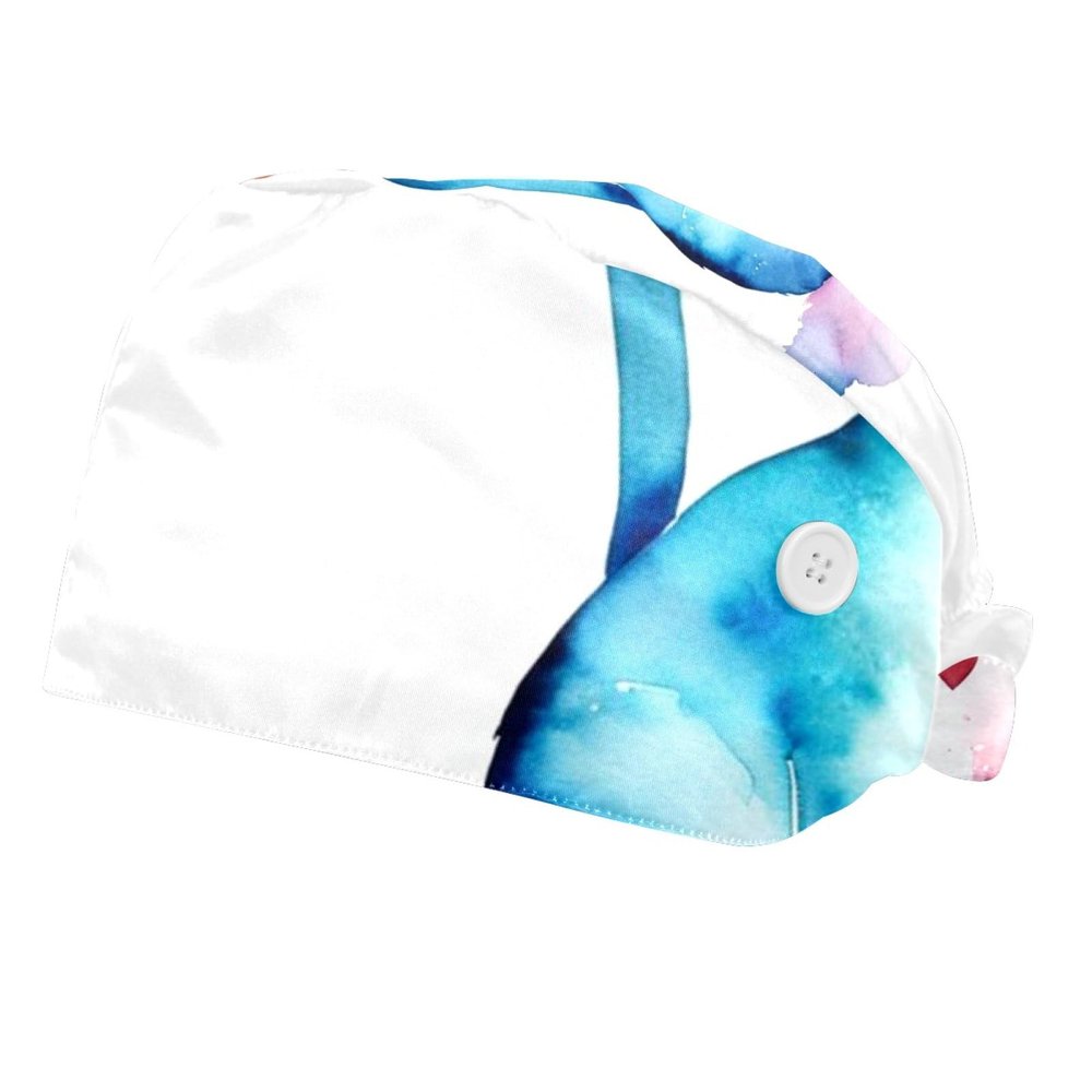 2 Pieces Scrub Caps Women Dental Scrub Caps Scrub Caps Men for Nurse Cats Love Heart Multicoloured