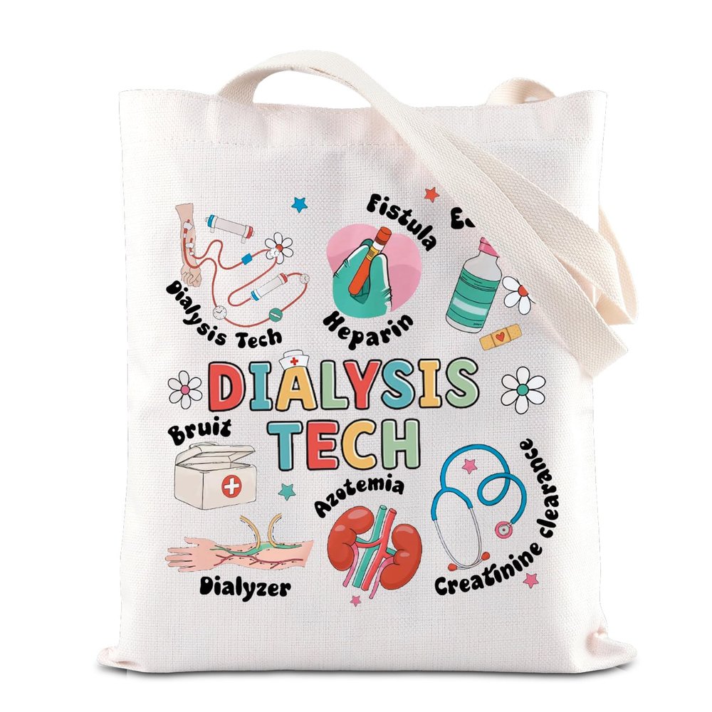 FOTAP Dialysis Nurse Gift Dialysis Tech Tote Bag Nephrology Nurse Handbag Nephrology Tech Gift Graduation Gift CCHT Gift (Dialysis Tech Tote)