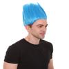 BC GOODS BY Unisex Adult Spiky Troll Wigs Collections | Synthetic Fiber Costume Wig for Men and Women | Capless Cap Halloween Colorful 80s Wig | Trolls TV Movie Cosplay Costume Accessories - Blue view 4