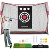 VIVOHOME 10 x 7ft Golf Net for Hitting, Chipping, Driving Training, Heavy Duty Golf Practice Net for Indoor, Backyard, Garage, with Mat, Target Cloth, 8 Tees, 6 Balls, Carry Bag view 1