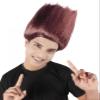 BC GOODS BY Unisex Adult Straight Troll Wigs Collections | Synthetic Costume Wig for Men and Women | Capless Cap Halloween Colorful 80s Wig | Trolls TV Movie Cosplay Costume Accessories - Burgundy view 1