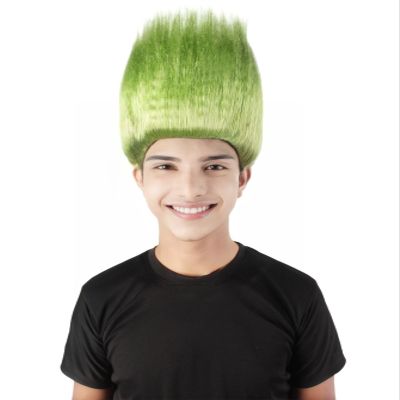 BC GOODS BY Unisex Adult Straight Troll Wigs Collections | Synthetic Costume Wig for Men and Women | Capless Cap Halloween Colorful 80s Wig | Trolls TV Movie Cosplay Costume Accessories - Lime Green