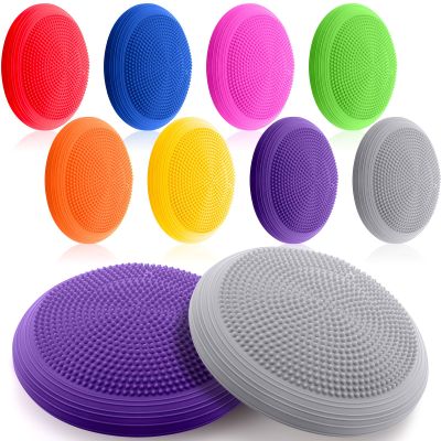 Libima 8 Pcs Wiggle Seat Inflated Wobble Cushion Sensory Seat Flexible Balance Board Balance Disc with Needle Pump for Men Women Physical Exercise Improving Posture Home Office(Vibrant Color)