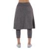 Xioker Women Fleece Skirts with 3/4 Leggings,Knee Length Skirts Leggings Thermal&Winter Skirted Capris Skorts with Pockets(Khaki 2XL) view 3
