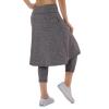 Xioker Women Fleece Skirts with 3/4 Leggings,Knee Length Skirts Leggings Thermal&Winter Skirted Capris Skorts with Pockets(Khaki 2XL) view 4