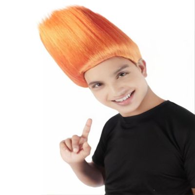 BC GOODS BY Unisex Adult Straight Troll Wigs Collections | Synthetic Costume Wig for Men and Women | Capless Cap Halloween Colorful 80s Wig | Trolls TV Movie Cosplay Costume Accessories - Pumpkin