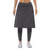Women Fleece Skirts Zipper Leggings,Knee Length Skirts Leggings Thermal&Winter Skirted Capris Skorts Zipper Pockets(Grey Charcoal Full Length L) view 2