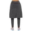 Women Fleece Skirts Zipper Leggings,Knee Length Skirts Leggings Thermal&Winter Skirted Capris Skorts Zipper Pockets(Grey Charcoal Full Length L) view 3