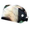 2 Pieces Scrub Caps Women Ponytail Scrub Cap Surgical Cap for Home Panda Mother Cub Multicoloured view 1