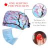 2 Pieces Scrub Caps Women Ponytail Scrub Cap Nursing Hats for Women for Nurse Pink Sun Lapacho Tree view 2