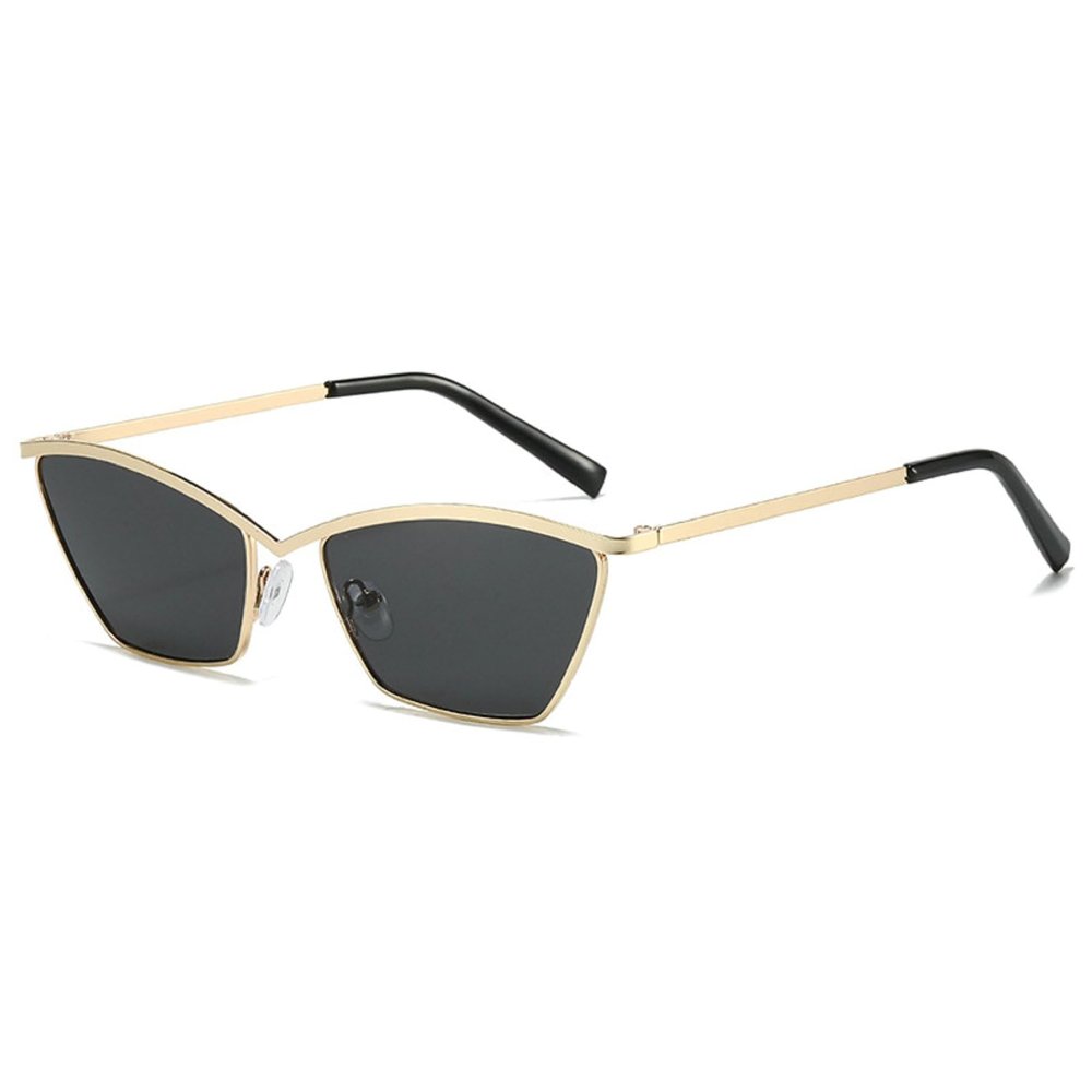 helena Small Cat Eye Sunglasses Fashion Narrow Metal Frame Rectangle Sun Glasses UV Protection S68 (C3)