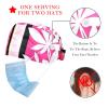 2 Pieces Scrub Caps Women Dental Scrub Caps Surgical Caps for Kitchen Striped Peony Flowers Plant Multicoloured view 2