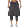 Xioker Women Fleece Skirts with 3/4 Leggings,Knee Length Skirts Leggings Thermal&Winter Skirted Capris Skorts with Pockets(Grey Charcoal 2XL) view 2