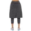 Xioker Women Fleece Skirts with 3/4 Leggings,Knee Length Skirts Leggings Thermal&Winter Skirted Capris Skorts with Pockets(Grey Charcoal 2XL) view 3
