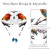 2 Pieces Scrub Caps Women Scrub Caps Women Ponytail Surgical Scrub Cap for Home Chrry Branch Birds Flowers Multicoloured view 3